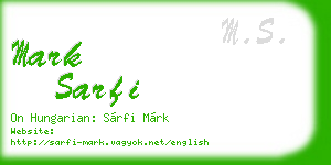 mark sarfi business card